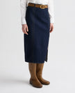 DENIM SKIRT WITH SEAMS IN HEAVY DENIM