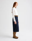 DENIM SKIRT WITH SEAMS IN HEAVY DENIM
