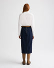 DENIM SKIRT WITH SEAMS IN HEAVY DENIM