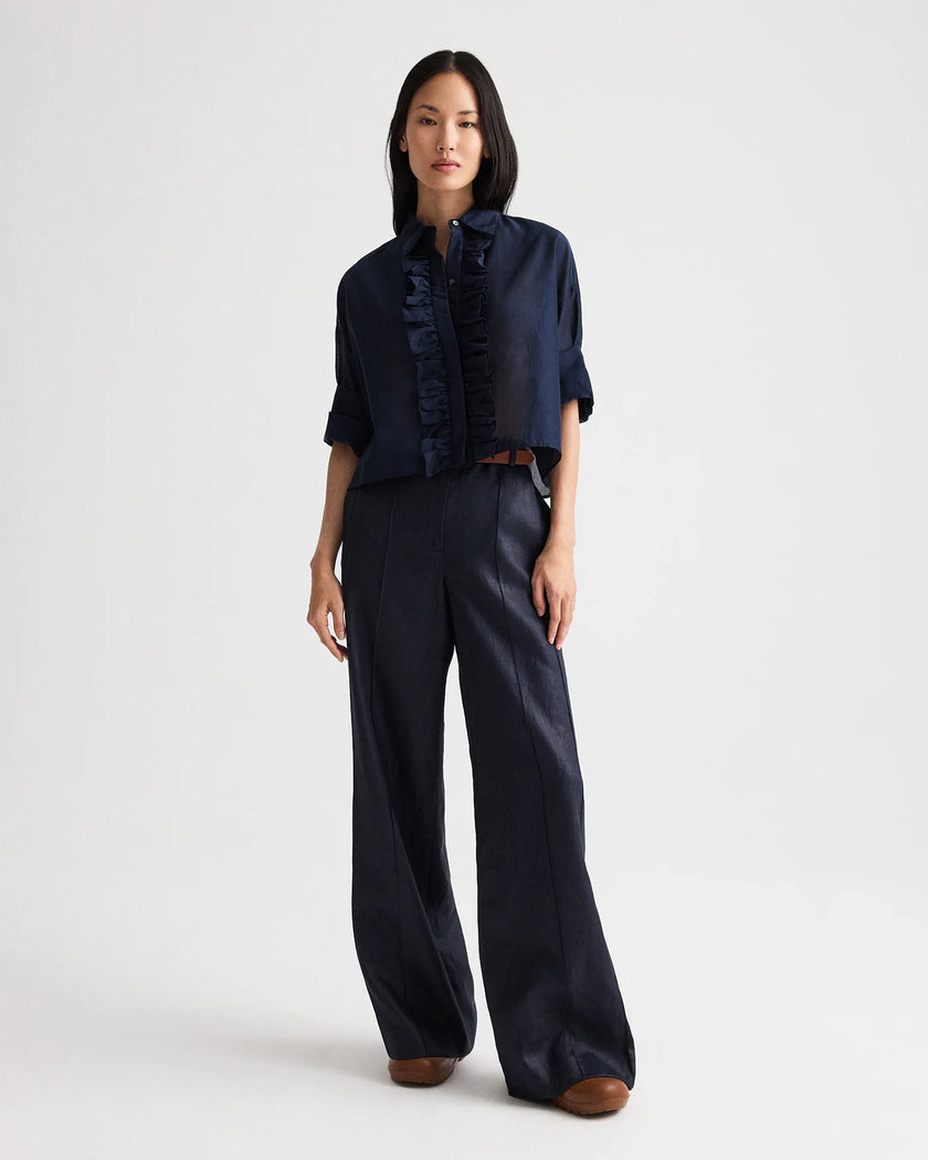 NEXT EX SHIRT WITH RUFFLE IN COTTON SILK ORGANZA