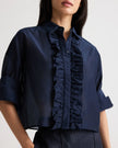 NEXT EX SHIRT WITH RUFFLE IN COTTON SILK ORGANZA