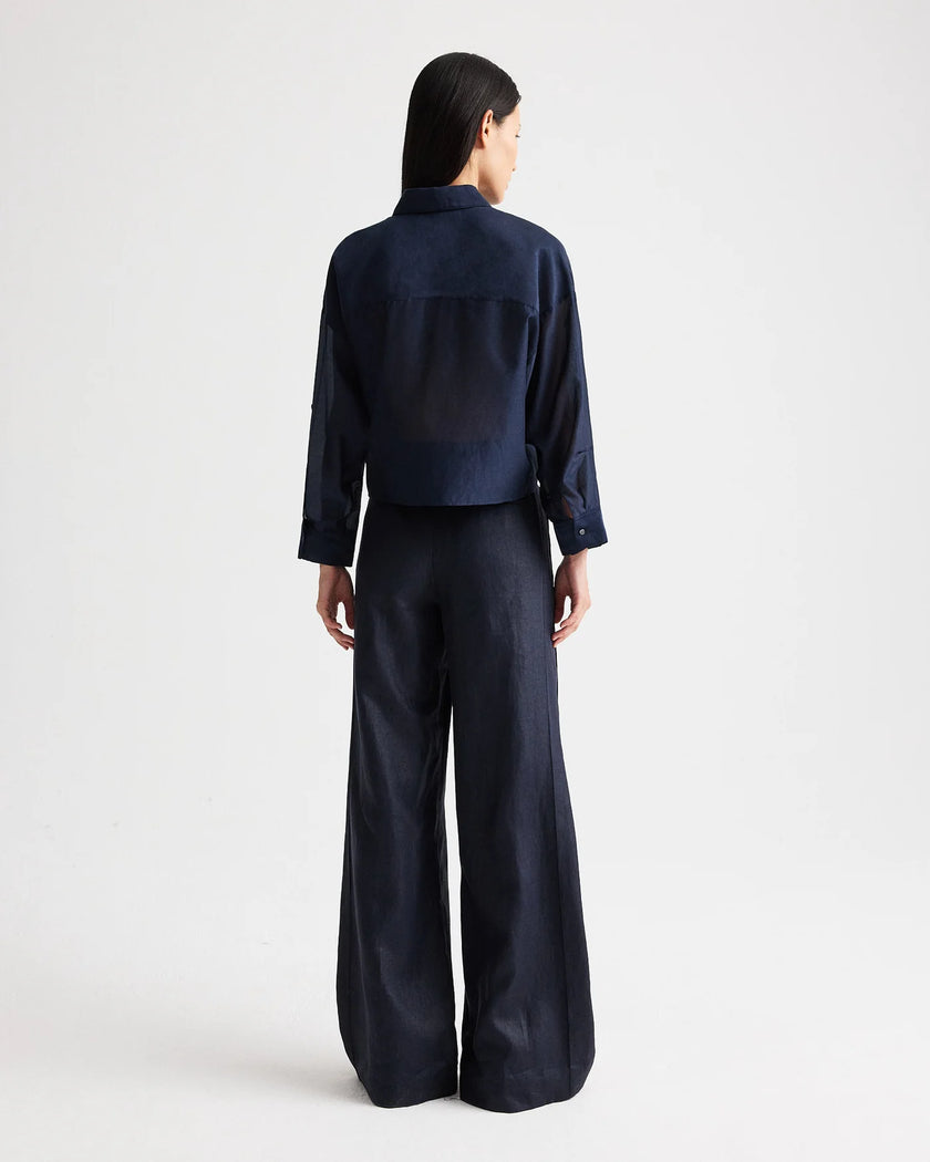 NEXT EX SHIRT WITH RUFFLE IN COTTON SILK ORGANZA