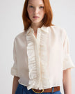 NEXT EX SHIRT WITH RUFFLE IN COTTON SILK ORGANZA IN IVORY
