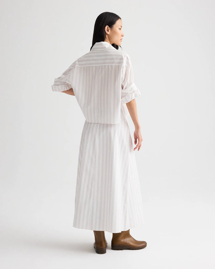 THE ALINE SKIRT IN DROP NEEDLE DOUBLE STRIPE