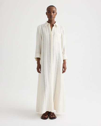 JENNYS GOWN IN LADDER WEAVE LINEN