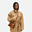 PENELOPE SLOUCH BAG IN TAN CRUST