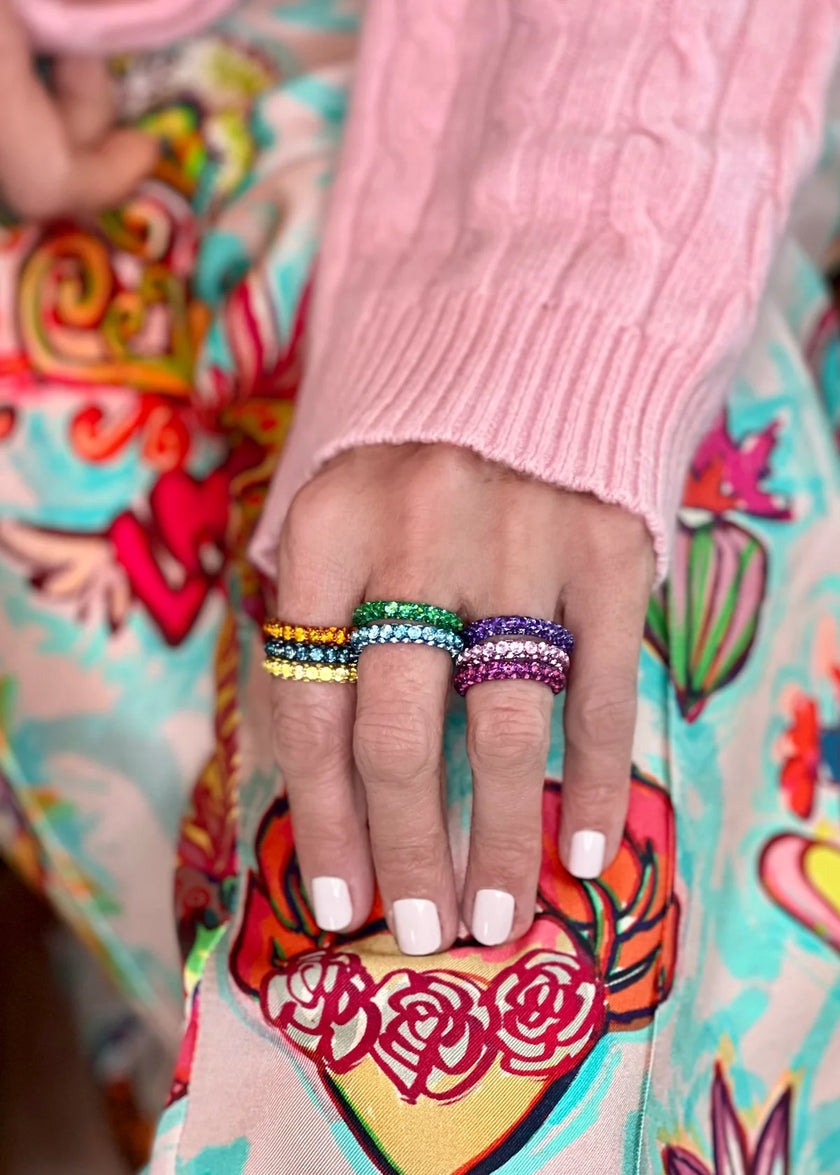 SWISS BLUE TOPAZ 3 SIDED RING