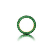 TSAVORITE AND GREEN RHODIUM 3 SIDED RING