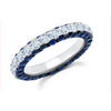SAPPHIRE AND DIAMOND 3 SIDED BAND RING