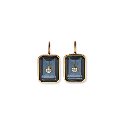 TILE EARRINGS IN DENIM