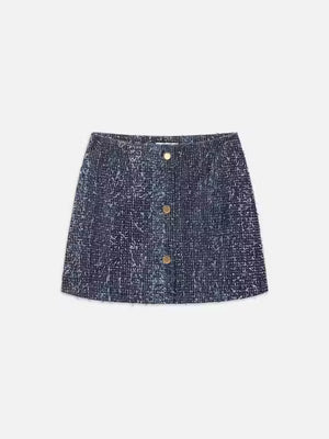 DENIM BOUCLE SKIRT