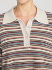 THE QUAD POLO IN SKY BLUE MULTI STRIPE