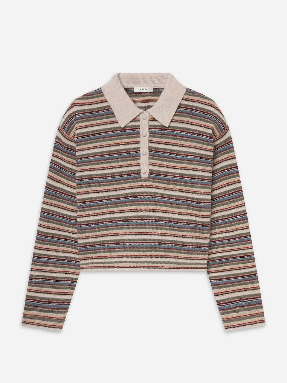 THE QUAD POLO IN SKY BLUE MULTI STRIPE