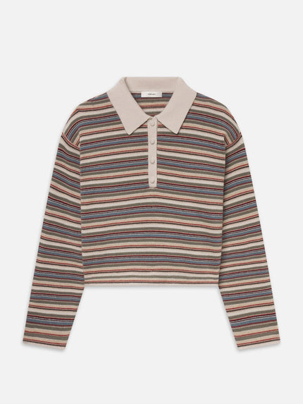 THE QUAD POLO IN SKY BLUE MULTI STRIPE