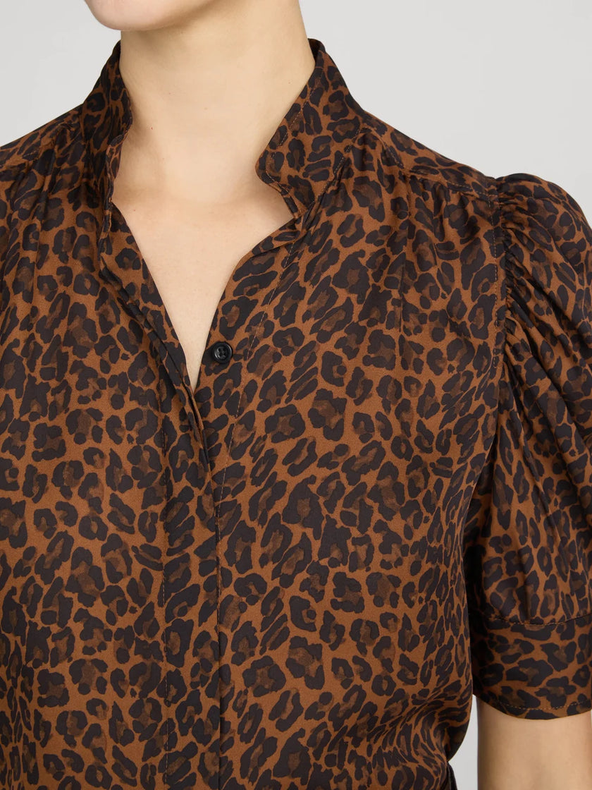 THE GILLIAN TOP IN LIGHT LEOPARD