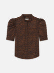 THE GILLIAN TOP IN LIGHT LEOPARD