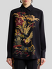 SILK SHIRT WITH PLACED FRONT PRINT