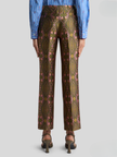 JACQUARD TROUSERS WITH FLORAL MEDALLION MOTIF