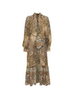 LONG SHIRT DRESS WITH ANIMAL PRINT MOTIF