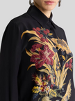 SILK SHIRT WITH PLACED FRONT PRINT