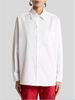 COTTON AND SILK SHIRT WITH PLACED PRINT ON THE BACK