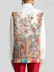 COTTON AND SILK SHIRT WITH PLACED PRINT ON THE BACK