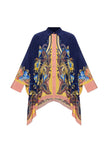 SILK SHIRT WITH HANKY HEM AND PLACED PAISLEY PRINT