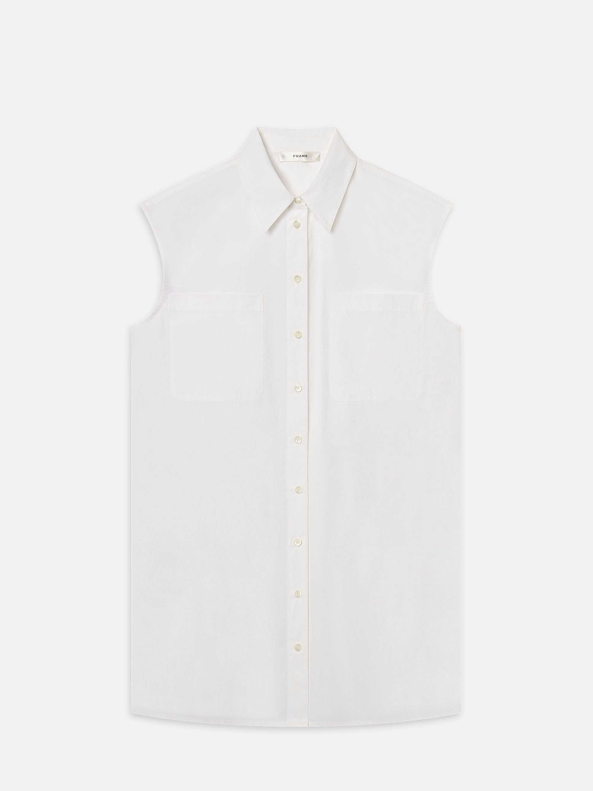 THE SLEEVELESS SHIRT DRESS