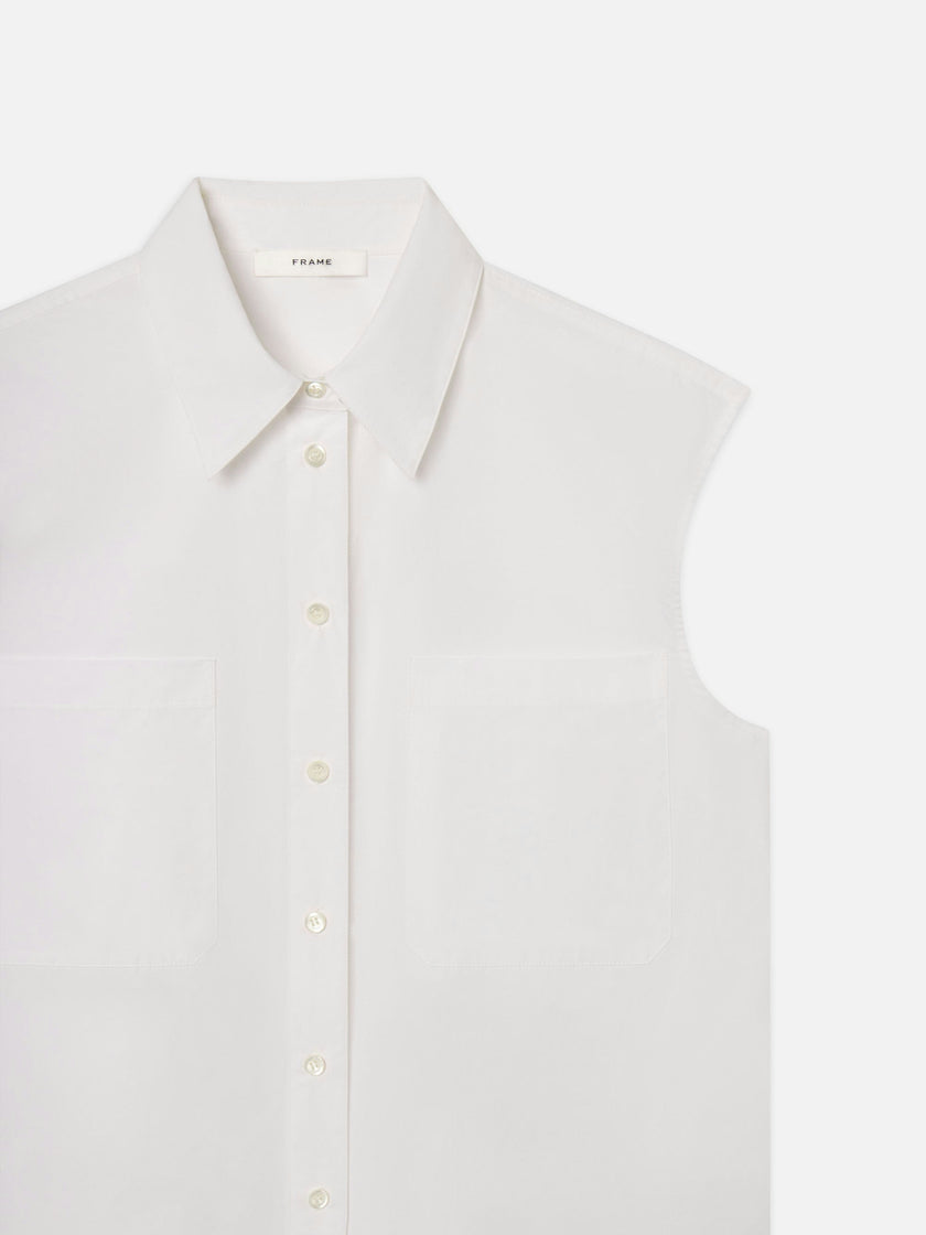 THE SLEEVELESS SHIRT DRESS