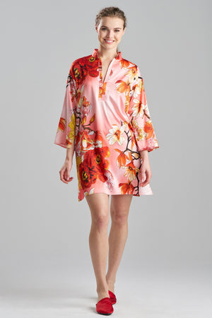 WINTER PEONY SATIN SLEEPSHIRT