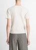 WOOL AND CASHMERE BLEND SHORT SLEEVE SWEATER IN OFF WHITE