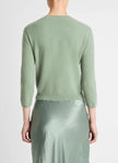 WOOL AND CASHMERE BLEND THREE QUARTER SLEEVE VNECK SWEATER