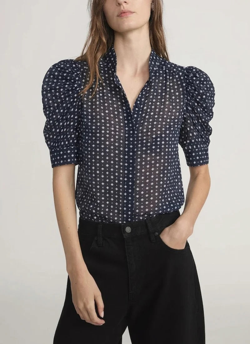 THE TIE PRINT GILLIAN TOP