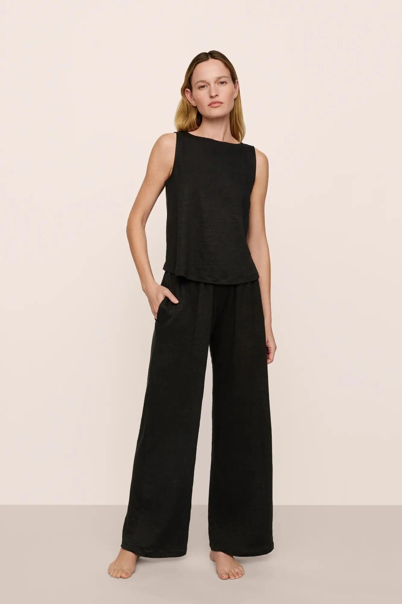 ORGANIC LINEN KNIT HIGH WAISTED PANT