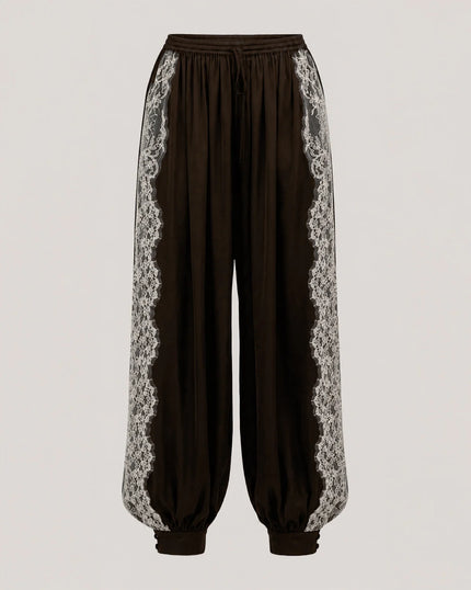 ESME SATIN VERNE PANT IN ESPRESSO