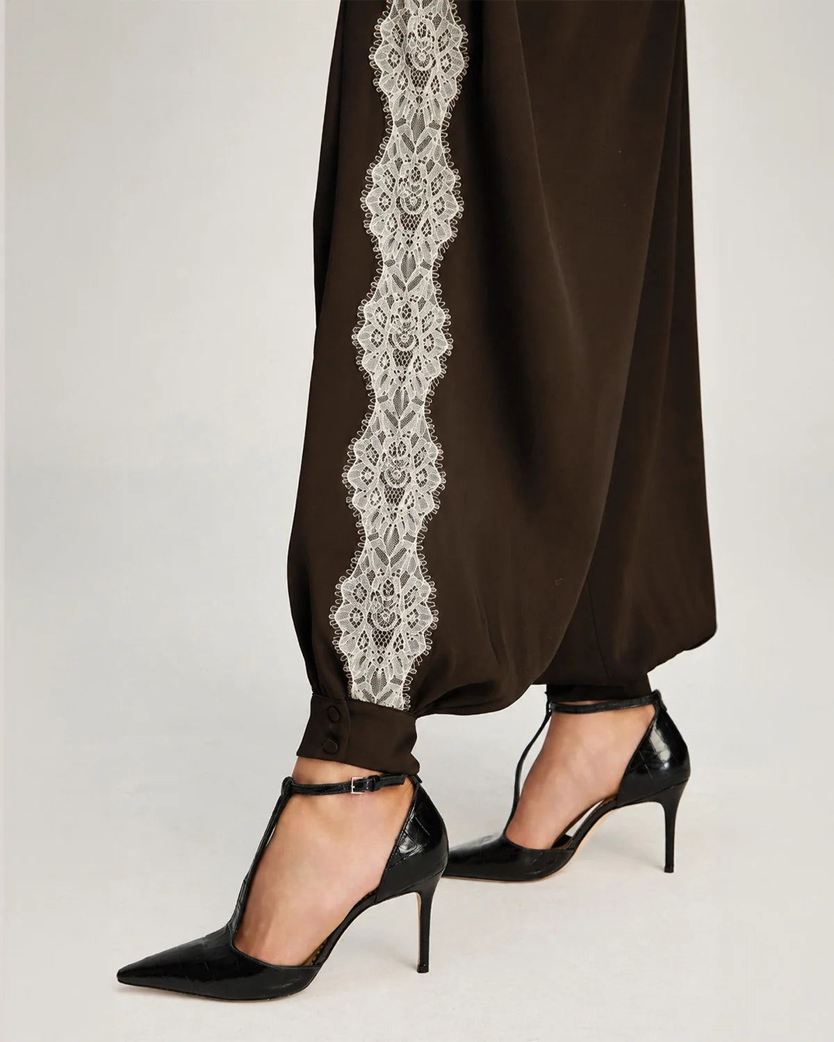 ESME SATIN VERNE PANT IN ESPRESSO
