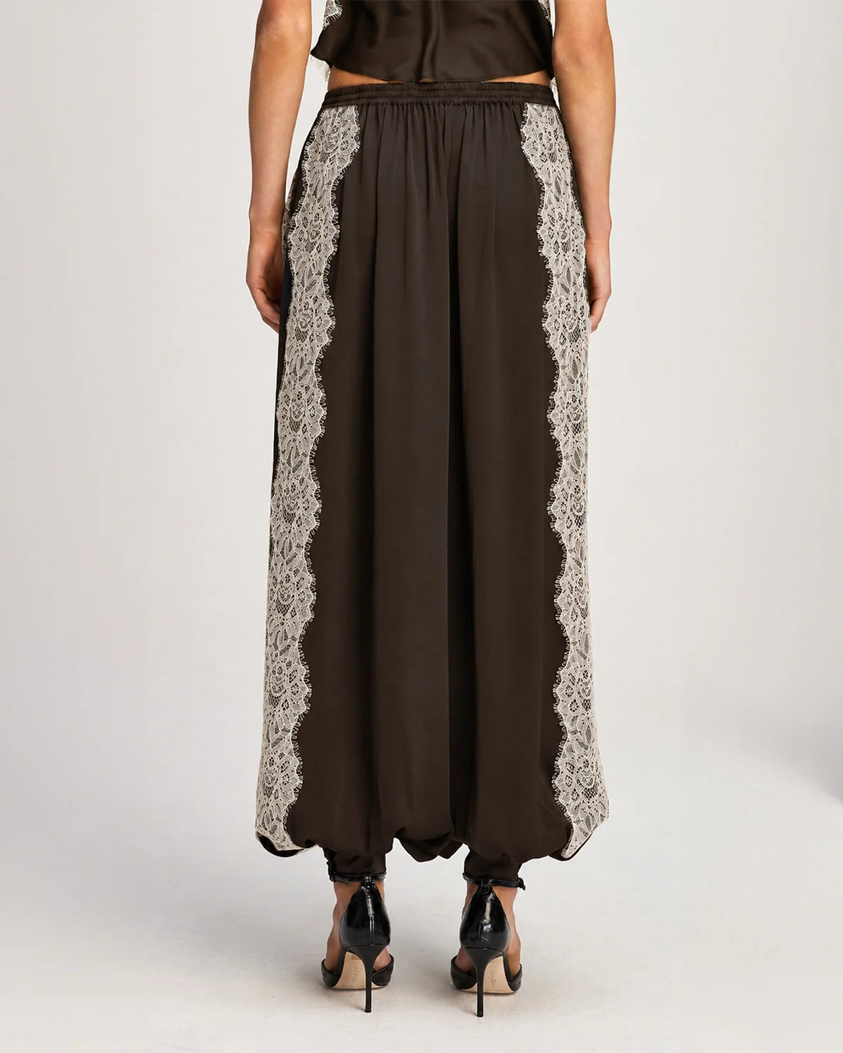 ESME SATIN VERNE PANT IN ESPRESSO