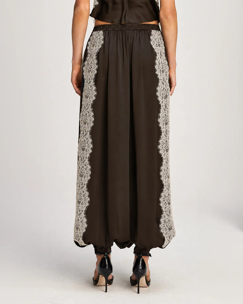 ESME SATIN VERNE PANT IN ESPRESSO