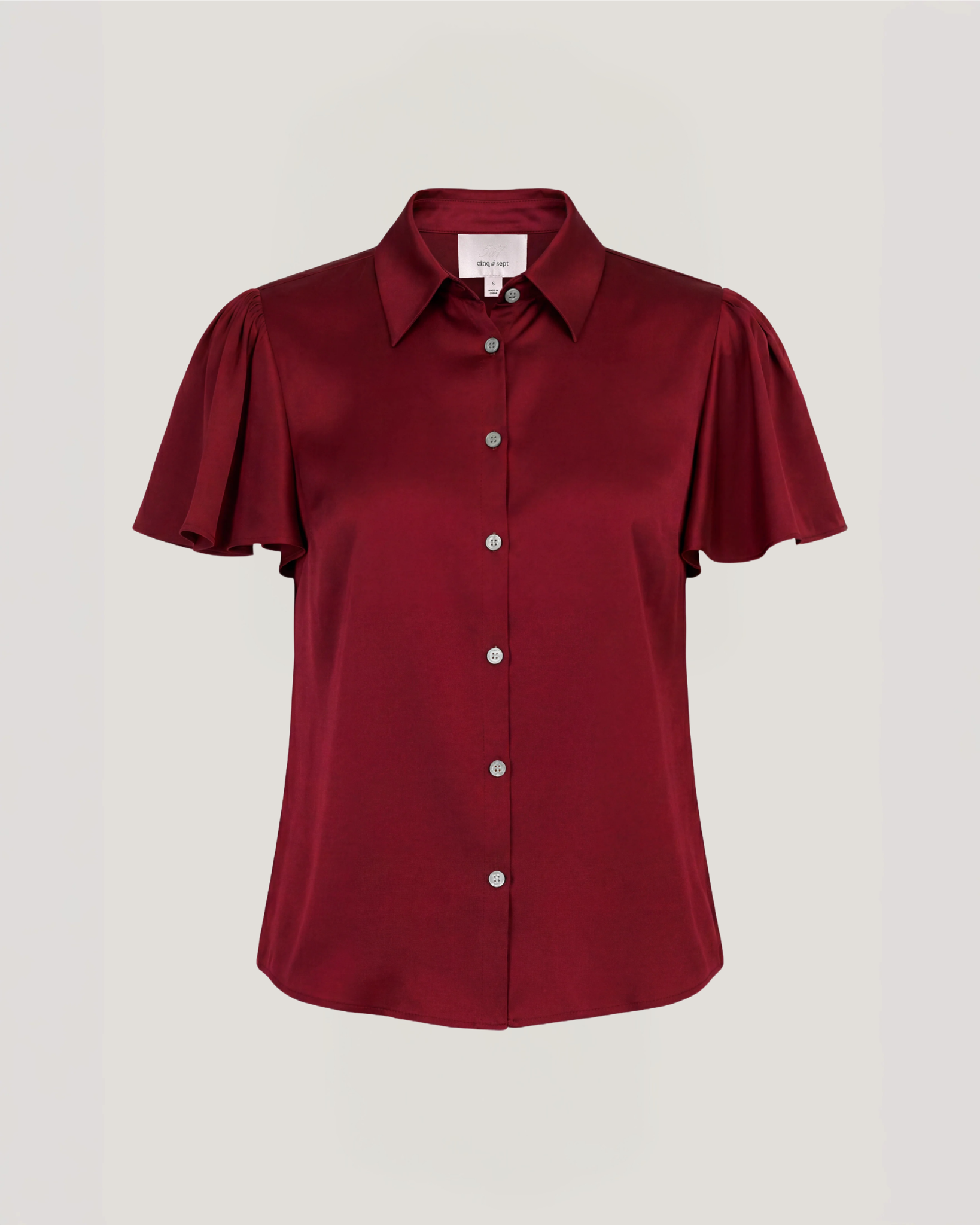 FLUTTER SLEEVE FIONA TOP IN BERRYWINE