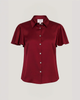 FLUTTER SLEEVE FIONA TOP IN BERRYWINE