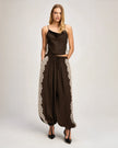 ESME SATIN LACE PETIT MARTA CAMI IN ESPRESSO