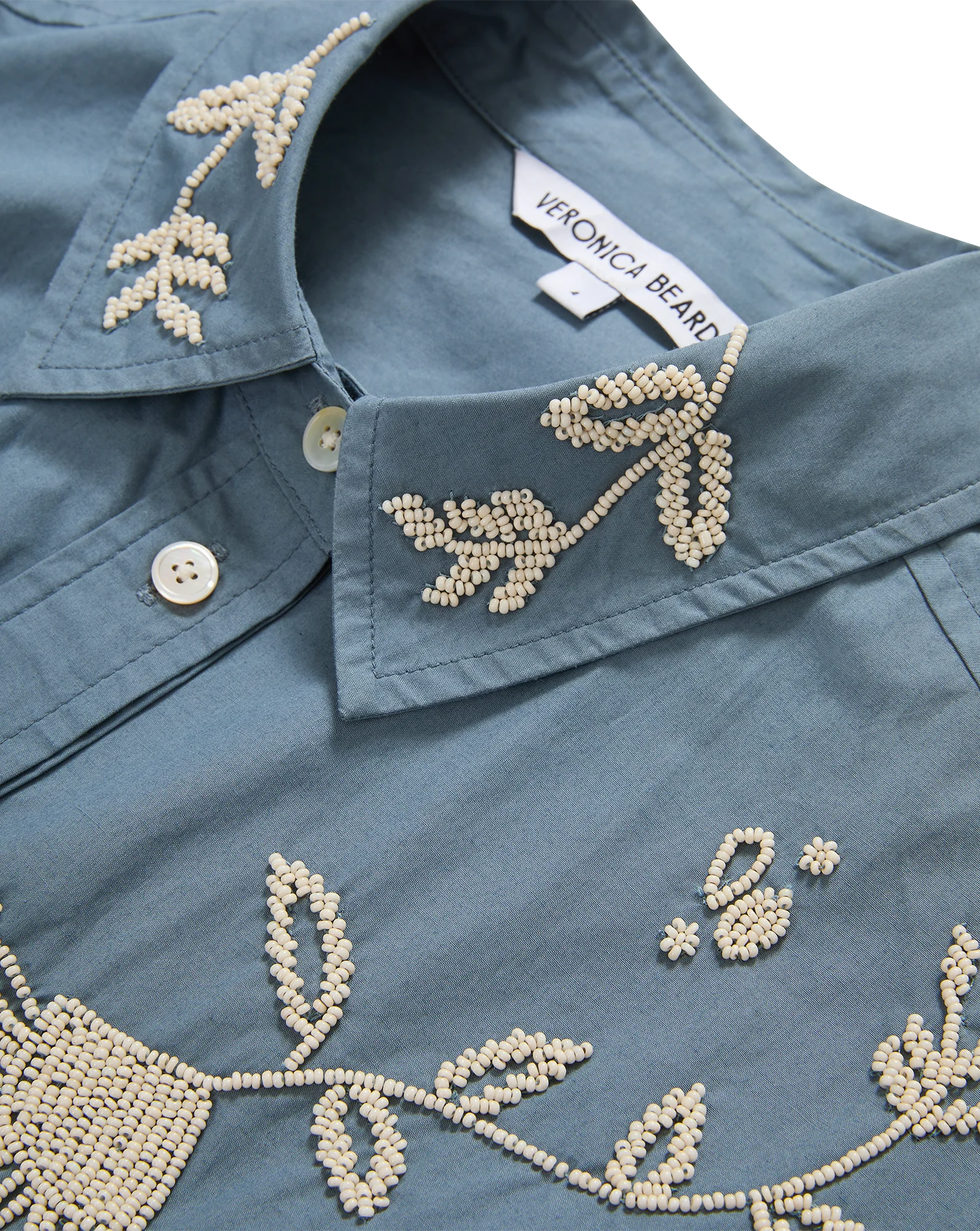 ADERES BEADED BUTTON DOWN SHIRT