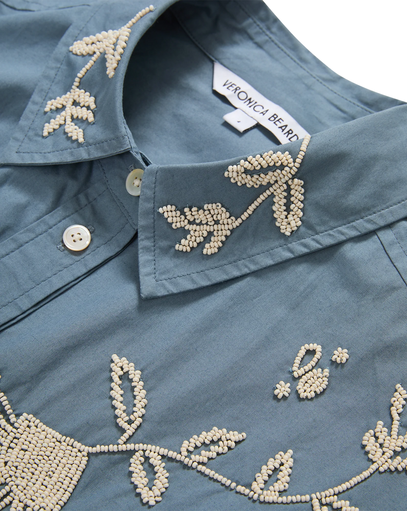 ADERES BEADED BUTTON DOWN SHIRT