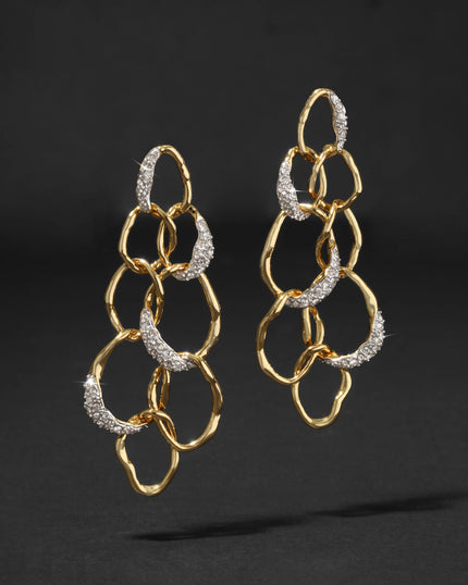 SOLANALES CRYSTAL LINKED DROP POST EARRING