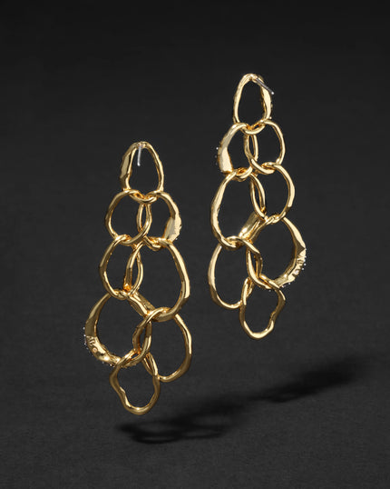 SOLANALES CRYSTAL LINKED DROP POST EARRING