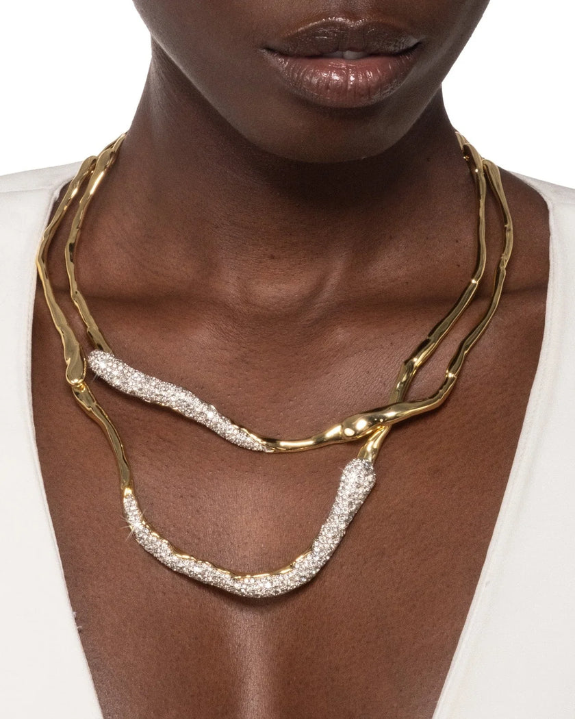 SOLANALES CRYSTAL TWISTED COLLAR NECKLACE