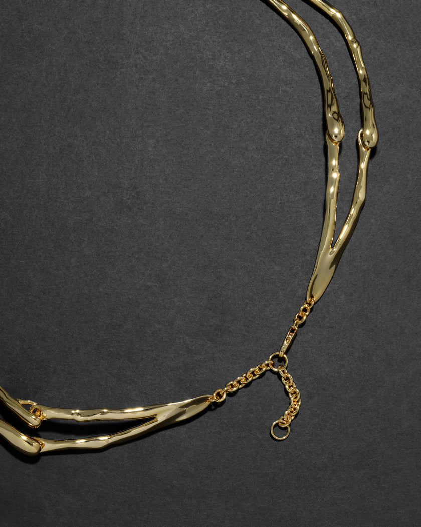 SOLANALES CRYSTAL TWISTED COLLAR NECKLACE