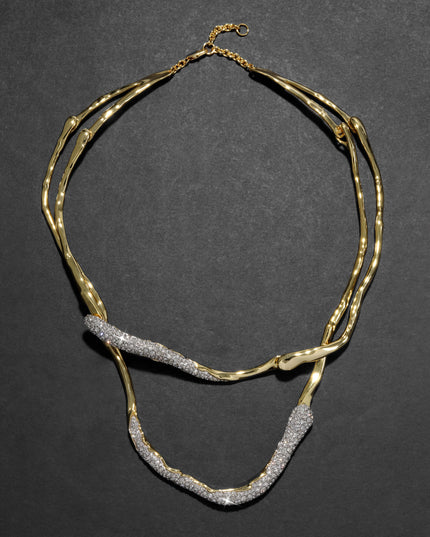 SOLANALES CRYSTAL TWISTED COLLAR NECKLACE