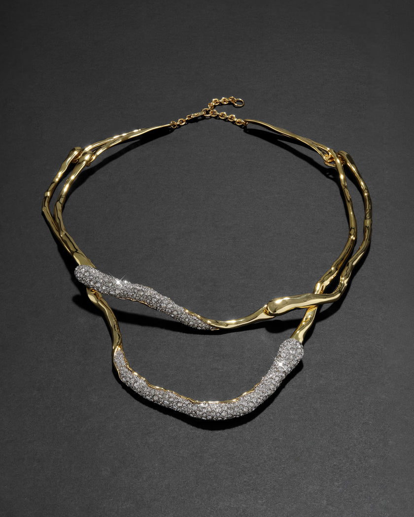 SOLANALES CRYSTAL TWISTED COLLAR NECKLACE