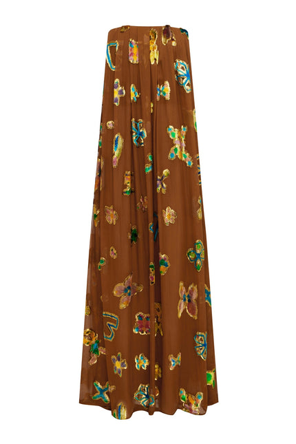 GOLDEN METALLIC STRAPLESS GOWN